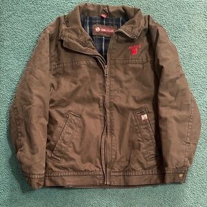 DRI-DUCK Brown Coat with Blue Plaid Lining